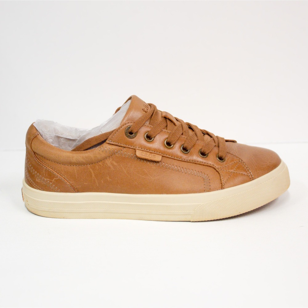 Taos Plim Soul Lux Caramel Leather Sneakers Women's Size 8.5W
